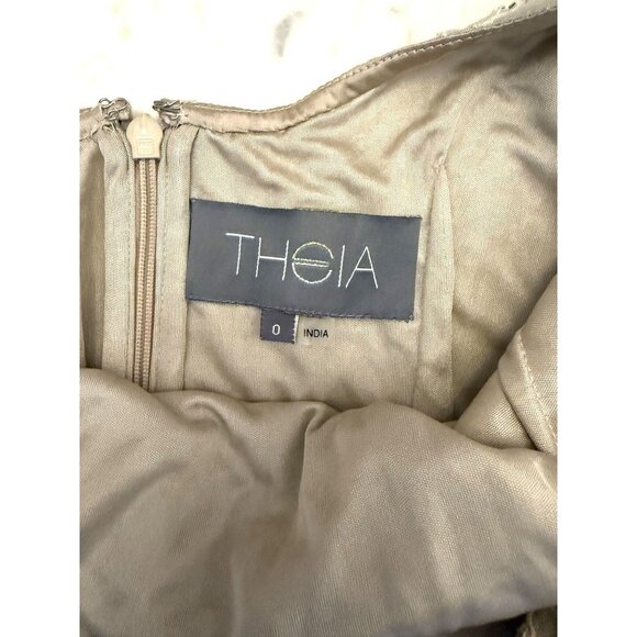 NWT Theia Chrisley Petal Beaded Cocktail Dress Champagne Sz 0 $895 [jb] - Picture 8 of 16